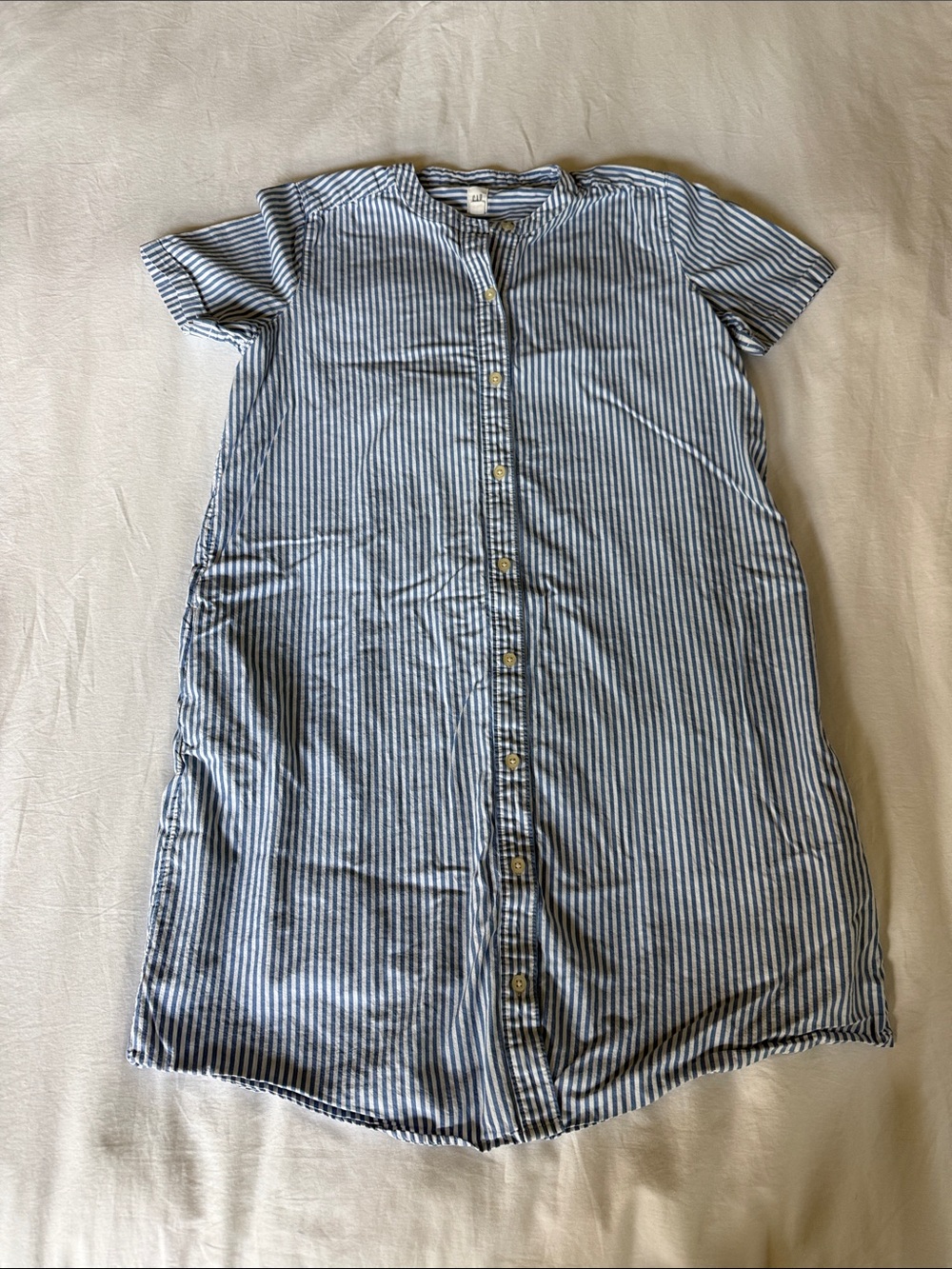 GAP Blue and White Striped Shirt Dress